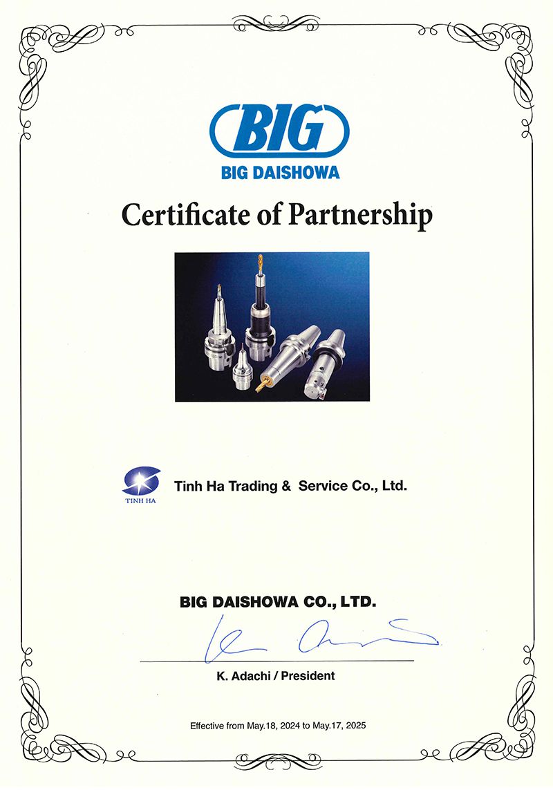 BIG DAISHOWA Certificate of partnership 2024-2025